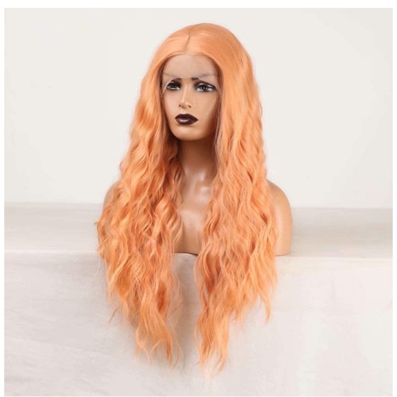24” Orange Middle Part Lace Front Wig - Picture 2 of 7